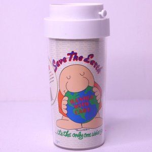 Vintage 1990's Thermo-Serv Ziggy "Save The Earth " Spill Proof Travel Tumbler